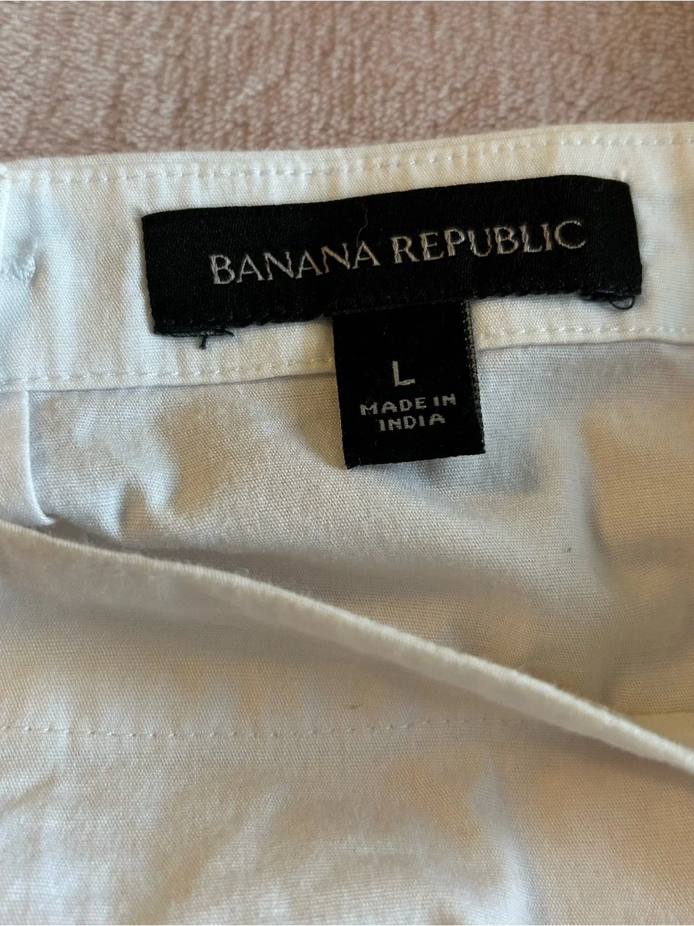Banana Republic off the shoulder white 3/4 sleeve white poplin blouse size L